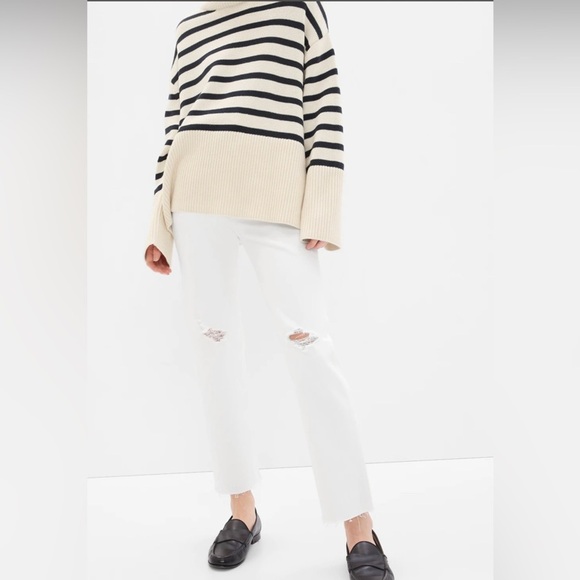 GAP WOMEN HIGH RISE STRAIGHT LEG JEANS - WHITE SIZE 33 (NEW WITH TAGS) - Picture 4 of 5